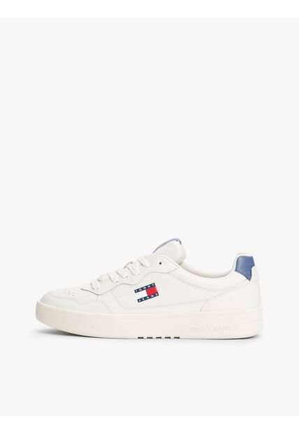 Tenis Azul De Cuero Color Block Tommy Hilfiger