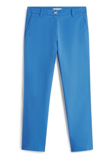 Pantalón Celeste Chino Con Logo Tommy Hilfiger