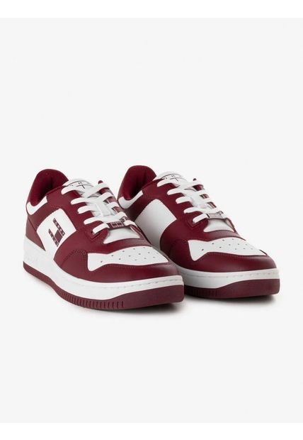 Tenis En Piel De Gran Calidad Hombre Rojo Tommy Hilfiger