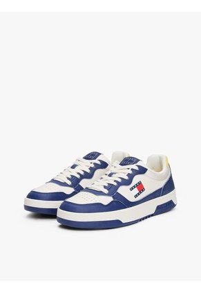 Tenis Azul De Cuero Color Block Tommy Hilfiger