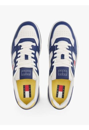 Tenis Azul De Cuero Color Block Tommy Hilfiger
