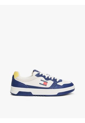 Tenis Azul De Cuero Color Block Tommy Hilfiger