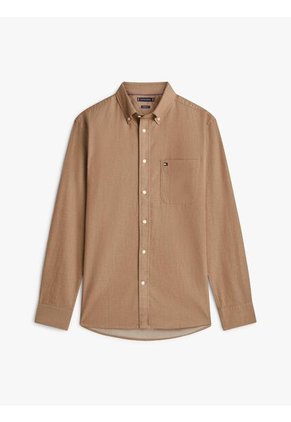 Camisa Naranja Manga Larga De Corte Regular Con Logo Tommy Hilfiger