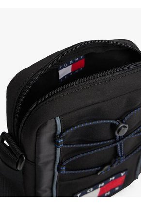 Bolso Negro Reporter Con Correa Cruzada Y Logo Tommy Hilfiger