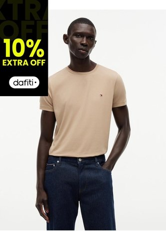Camiseta Beige De Cuello Redondo Y Corte Extra Slim Tommy Hilfiger Tommy Hilfiger