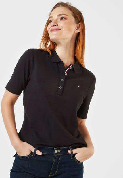 Camiseta Polo Negro Tommy Hilfiger