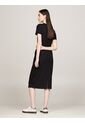 Vestido Negro Ajustado Midi Acanalado Tommy Jeans de Tommy Hilfiger