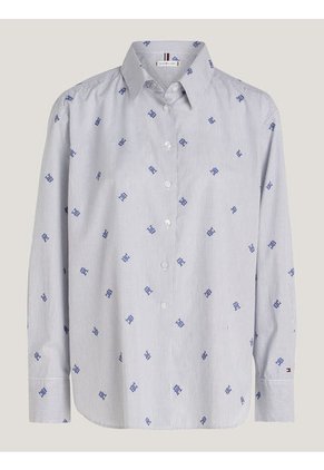 Camisa De Rayas Ithaca Con Monogramas Th Para Mujer Tommy Hilfiger