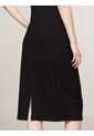 Vestido Negro Ajustado Midi Acanalado Tommy Jeans de Tommy Hilfiger