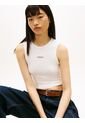 Tank Blanco De Corte Slim Con Script Label Tommy Jeans de Tommy Hilfiger