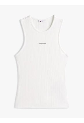 Tank Blanco De Corte Slim Con Script Label Tommy Jeans