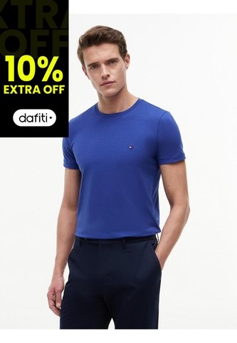 Camiseta Azul De Cuello Redondo Y Corte Extra Slim Tommy Hilfiger Tommy Hilfiger
