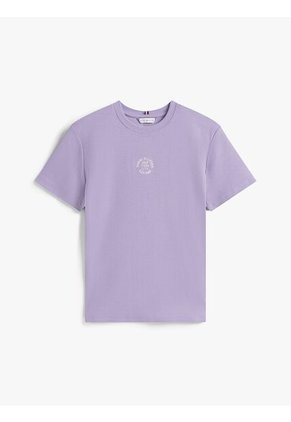 Camiseta Purpura De Corte Regular Con Diseño De Rayas Tommy Hilfiger