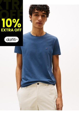 Camiseta Azul De Cuello Redondo Y Corte Extra Slim Tommy Hilfiger Tommy Hilfiger
