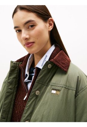 Chaqueta Verde Rompe Viento Con Logo Tommy Jeans