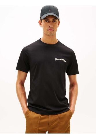 Camiseta Negra De Cuello Redondo Con Logo Tommy Hilfiger Tommy Hilfiger
