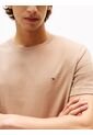 Camiseta Beige De Cuello Redondo Con Logo Bordado Tommy Hilfiger de Tommy Hilfiger