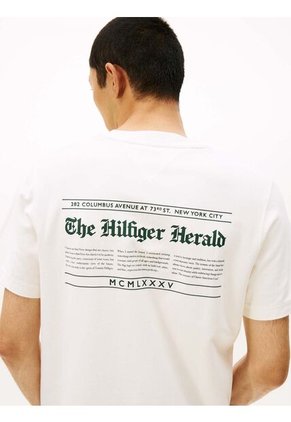 Camiseta Blanca De Cuello Redondo Con Logo Trasero Tommy Hilfiger