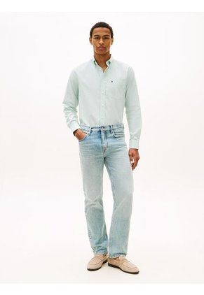 Camisa Verde Oxford Ligera De Corte Regular Tommy Hilfiger