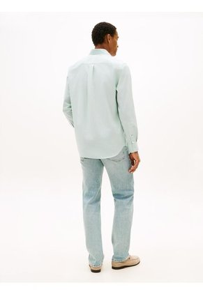 Camisa Verde Oxford Ligera De Corte Regular Tommy Hilfiger