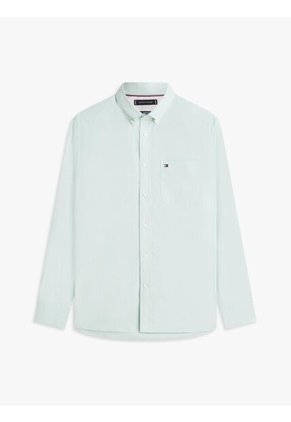 Camisa Verde Oxford Ligera De Corte Regular Tommy Hilfiger