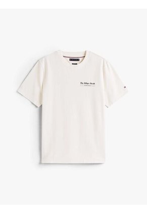 Camiseta Blanca De Cuello Redondo Con Logo Trasero Tommy Hilfiger