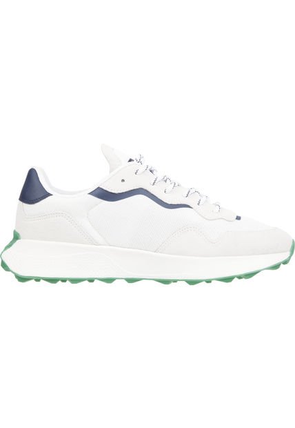 Tenis De Running Color Block Dentadas Hombre Blanco Tommy Hilfiger