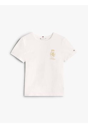 Camiseta Blanca Con Escudo TH Bordado Tommy Hilfiger