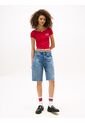 Camiseta Roja Tommy Girl Cropped Con Logo Tommy Jeans de Tommy Hilfiger