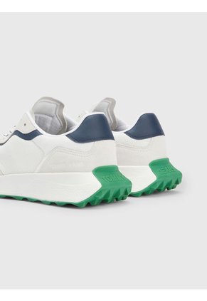 Tenis De Running Color Block Dentadas Hombre Blanco Tommy Hilfiger