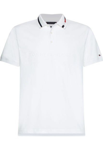 Polo Regular Con Logo Blanco Tommy Hilfiger