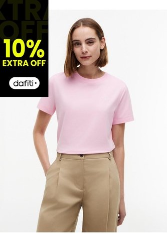 Camiseta Rosa De Cuello Redondo Con Logo Bordado Tommy Hilfiger Tommy Hilfiger
