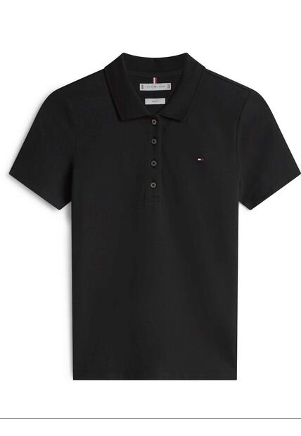 Polo Negro 1985 Collection Slim De Piqué Tommy Hilfiger