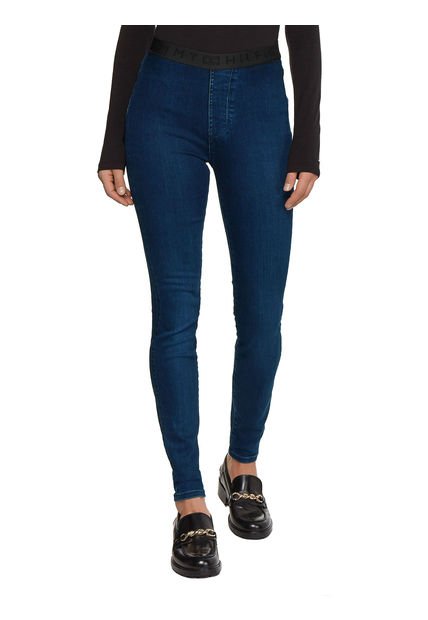 Jeans Skinny Con Logo Mujer Azul Tommy Hilfiger