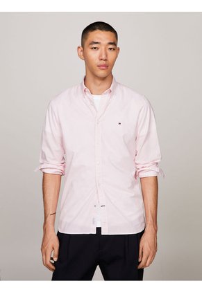 Camisa Th Flex Slim Con Microestampado Tommy Hilfiger