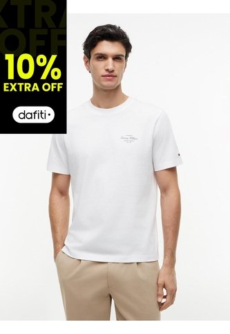 Camiseta Blanca De Punto Con Logo Tommy Hilfiger Tommy Hilfiger