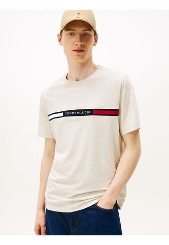 Camiseta Gris De Cuello Redondo Con Logo Tommy Hilfiger Tommy Hilfiger
