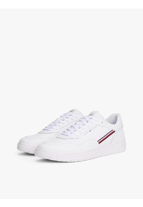 Tenis Blanco De Cuero Con Suela De Tacos Tommy Hilfiger