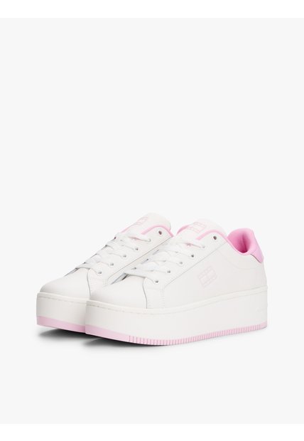 Tenis Blanco Con Plataforma Y Suela Dentada Tommy Hilfiger