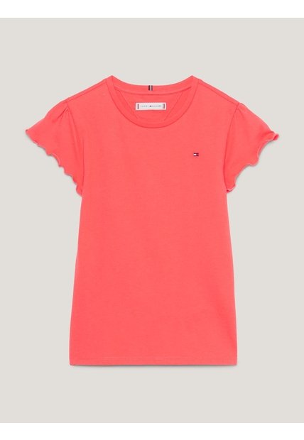 Camiseta Roja Essential De Corte Slim Con Volantes Tommy Hilfiger