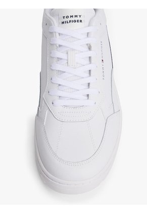 Tenis Blanco De Cuero Con Suela De Tacos Tommy Hilfiger