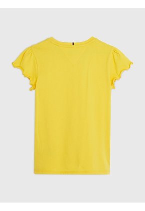 Camiseta Amarilla Essential De Corte Slim Con Volantes Tommy Hilfiger