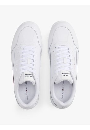 Tenis Blanco De Cuero Con Suela De Tacos Tommy Hilfiger