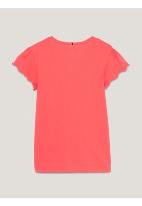 Camiseta Roja Essential De Corte Slim Con Volantes Tommy Hilfiger