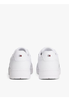Tenis Blanco De Cuero Con Suela De Tacos Tommy Hilfiger