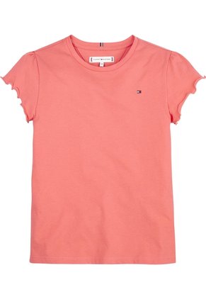 Camiseta Roja Essential De Corte Slim Con Volantes Tommy Hilfiger