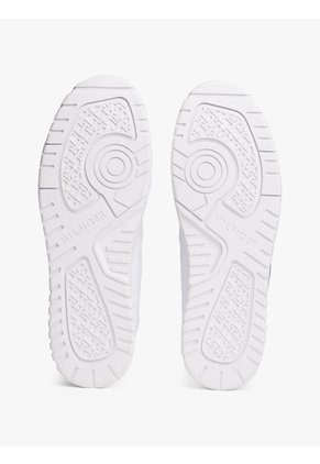 Tenis Blanco De Cuero Con Suela De Tacos Tommy Hilfiger