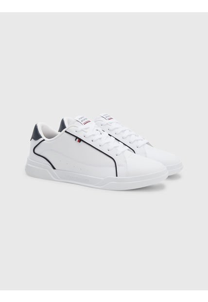 Tenis Con Cordones Y Suela Cupsole Hombre Blanco Tommy Hilfiger