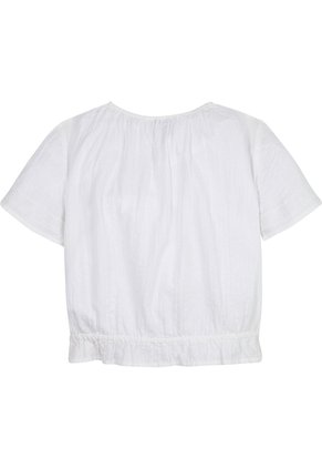 Top Blanco De Manga Corta En Tejido Seersucker Tommy Hilfiger