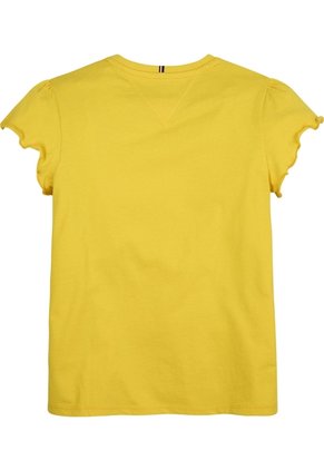 Camiseta Amarilla Essential De Corte Slim Con Volantes Tommy Hilfiger